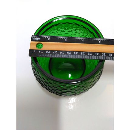 Vintage E O Brody Pot Bowl Vase - Fish Scale Textured Emerald Green Glass