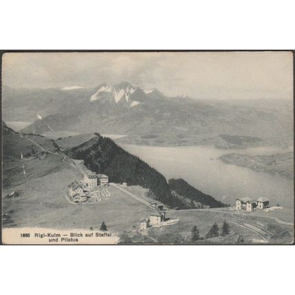 Blick auf Staffel und Pilatus, Rigi-Kulm, 1912 - Wehrli AK