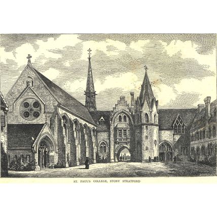 ST. PAUL’S COLLEGE, STONY STRATFORD 1872 H. Harpal VICTORIAN ENGRAVINGS