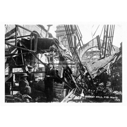 pt4865 - Harrogate , Market Hall Fire 21 March 1914 , Yorkshire - print 6x4