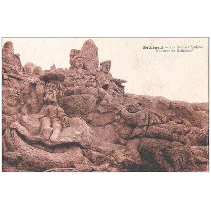 35 - ROTHENEUF - LES ROCHERS SCULPTES - L'ERMITE AU TRAVAIL - 5 CARTES