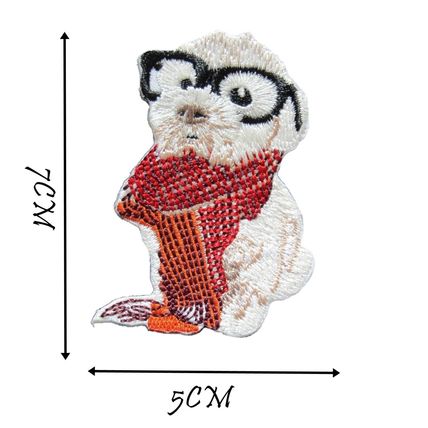 Iron On Patch Cartoon Dog Sew Badge Embroidered Patches Badges 7cm x 5cm P501