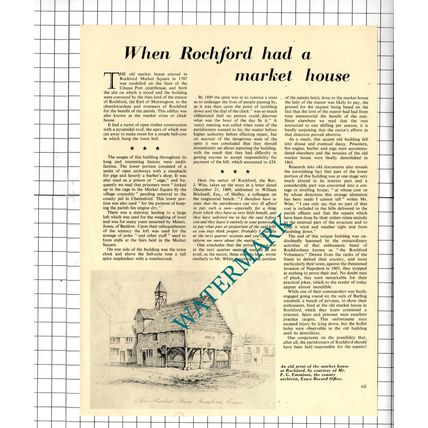 Rochford Essex Market House - 1964 Article