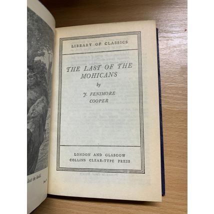 VINTAGE "LAST OF THE MOHICANS" J FENIMORE COOPER FICTION FAUX LEATHER BOOK (P2)