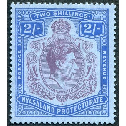 Nyasaland 1938 2s purple & blue on blue SG139 unused