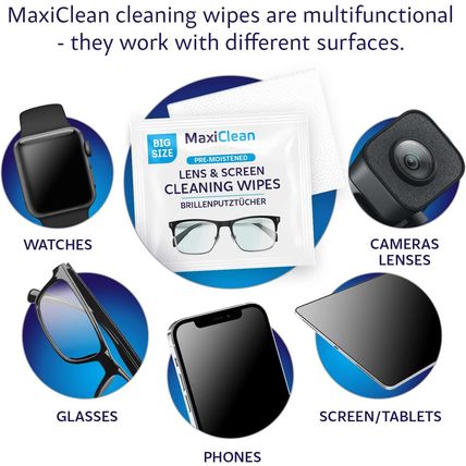 Glasses Wipes Lens Cleaner - Lens Wipes for Eyeglasses - 400 Pre-Moistened Indiv
