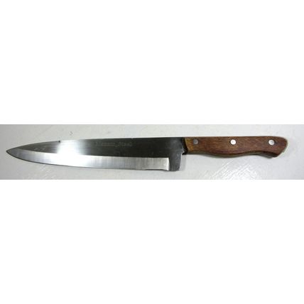 Vintage MAXAM Steel 9" Kitchen Chef's and 10.5" Slicing Knife w/ Wooden Handles