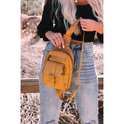 Khaki Vintage Multi Pockets Sling Bag