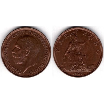 Great Britain. George V. Farthing 1927. dy23640