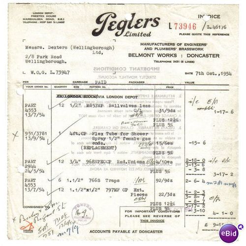 1954 PEGLERS BELMONT WORKS DONCASTER L73946