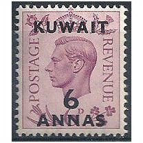 Kuwait 1945 SG70 6a on 6d Purple Mounted.Mint