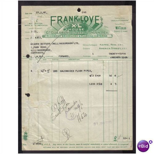 FRANK LOVE LTD,SOUTHWARK,LONDON ,SE1, 25JAN40