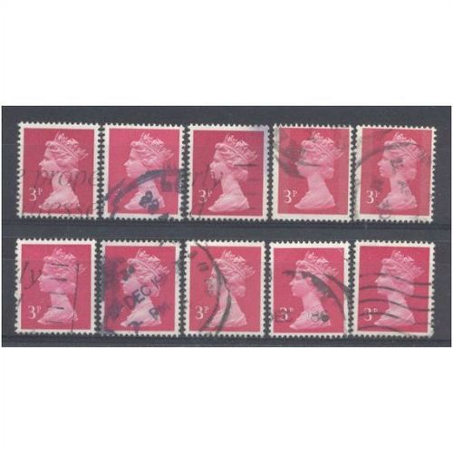 BULK STOCK.3p Bright Magenta x 10.Type Unchecked.Fine Used.nb12c