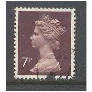 X875 7p Purple-Brown (1 Centre Band).Fine Used.14b