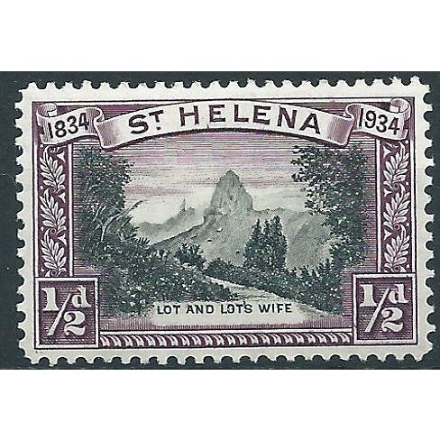 St Helena 1934 SG114 1/2d Black & Purple Mounted Mint .. ..