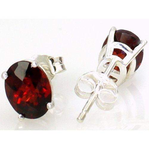 Mozambique Garnet, 925 Sterling Silver Post Earrings, SE002