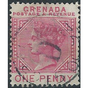 Grenada 1887 SG40 1d Carmine Fine Used.. .