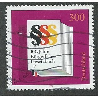 GER 1996 300pf 'GERMAN CIVIL CODE' FINE USED (EBID 52-386)