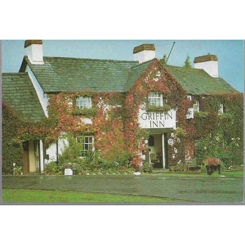 Llyswen, Powys nr Brecon - Griffin Inn - postcard c.1980s