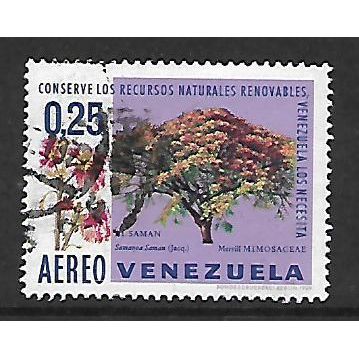 VENEZUELA 1969 NATURE CONSERVATION TREES 25c SAMANEA SAMAN SG2073 FINE USED