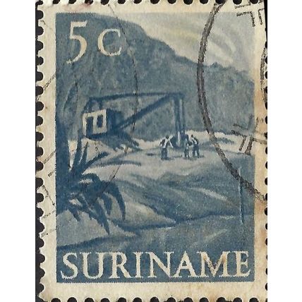 SURINAME, Bauxite mining, blue 1954, 5c