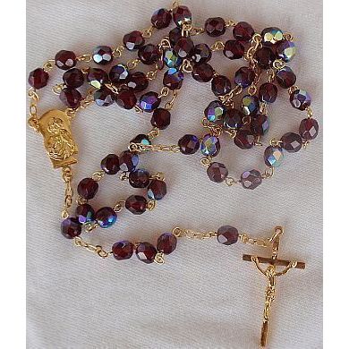 Purple crystal beads Rosary