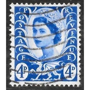 1958-69 Wales Definitive - SG W8 Blue QEII C5