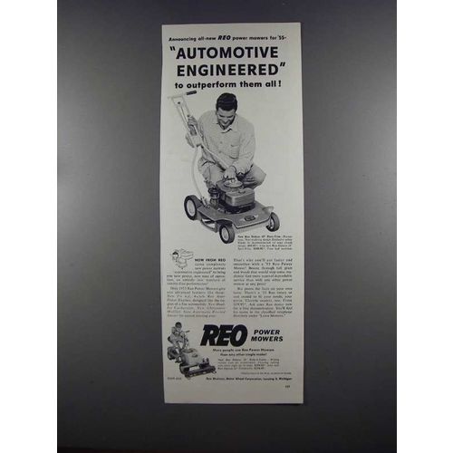 1955 Reo Deluxe 18" Revo-Trim & Ride-A-Lawn Mower Ad