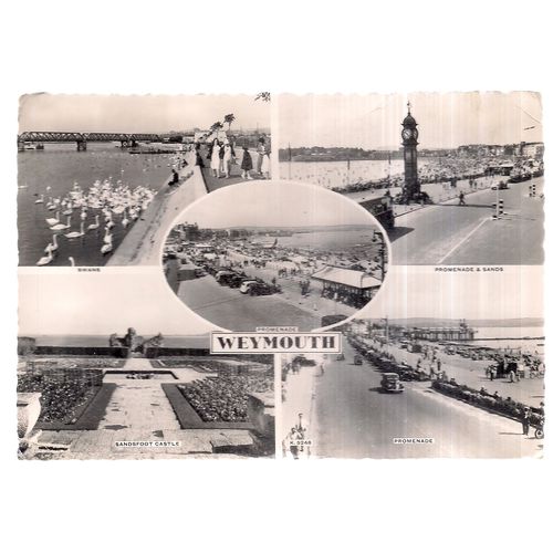 WEYMOUTH, DORSET. multiview used vintage postcard 1961 postmark =
