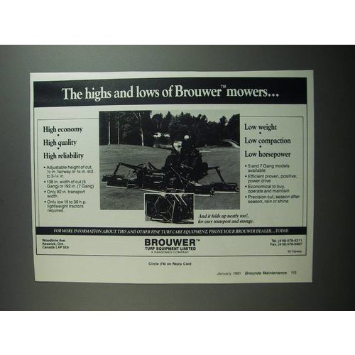 1991 Brouwer Mowers Ad - The highs and lows of Brouwer mowers