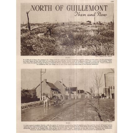 GINCHY, GUILLEMONT, FRANCE 1918 & 1938 WW1 photograph from magazine.