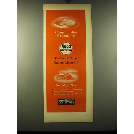 1948 Veedol Motor Oil Ad - Championship performance