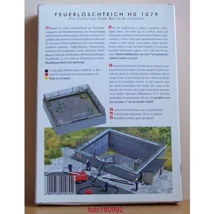 Busch 1079 H0 Village Emergency Water Retention - Fire Protection Pond - Kit NEW