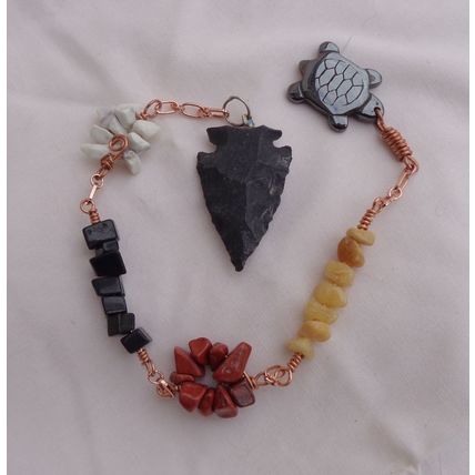 Handmade Gemstone Pendulum Dancing Spirit Arrowhead Energy Cord Chakracord