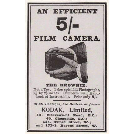 The Kodak 5 Shilling Efficient Vintage Film Camera 1900 Repro Advert Postcard