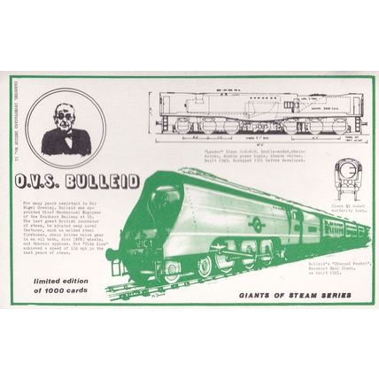 OVS Bulleid Steam Train Rare Limited Edition postcard