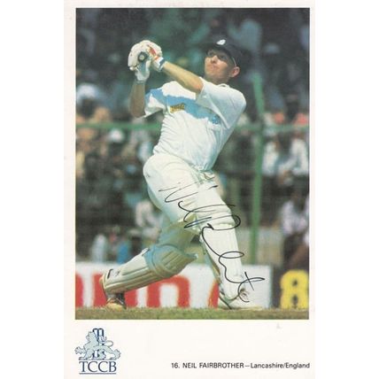 Neil Fairbrother Lancashire Cricket Postcard Hand Signed Photo Card Postcard