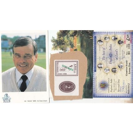 Dickie Bird Cricket Umpire Postcard England India Front Seat Live Ephemera