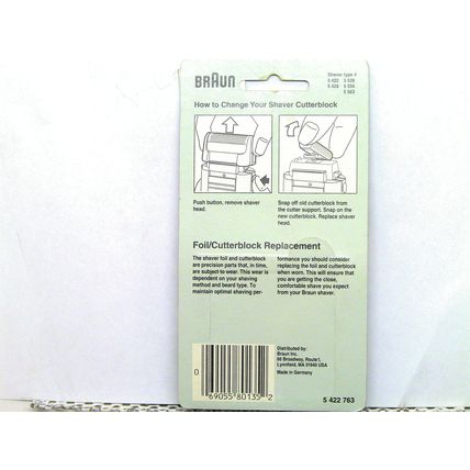 Braun 5 422 763 Cutter Blade Sealed Braun 2000 2101 2500 2501 2005 2505 Germany