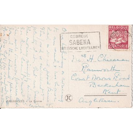 Vintage Belgium Postcard 1950 - Brussels - La Bourse