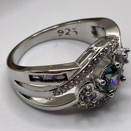Ring Silver Plated Cubic Zirconia Filled Heart #501, #524