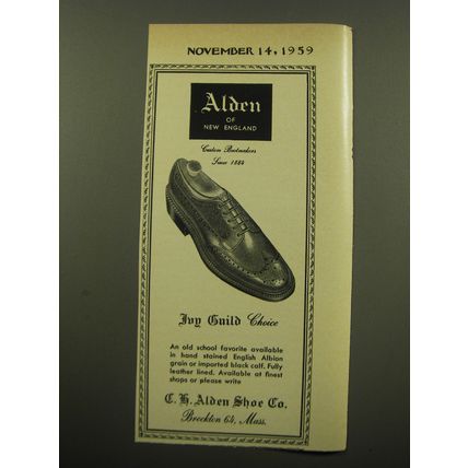 1959 Alden Ivy Guild Choice Shoes Ad