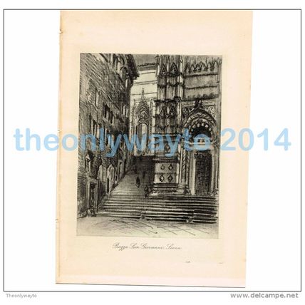 SIENA, PIAZZA SAN GIOVANNI, ITALY, BOOK ILLUSTRATION/PRINT, 1904