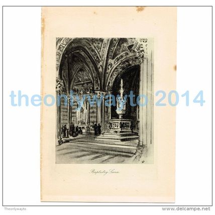 SIENA, THE BAPTISTRY, ITALY, BOOK ILLUSTRATION/PRINT, 1904