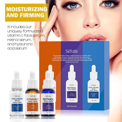 3Pack Vitamin C Facial Serum For Face, Retinol Serum for Face