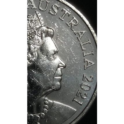 Australia 2021 20c Platypus - Die Chip Queen's Hair - Circulated [2aa]