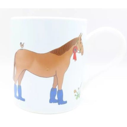 Horse Wearing Wellies Mug Fine China Ceramic 9.5 CM Microwave & Dishwasher Safe