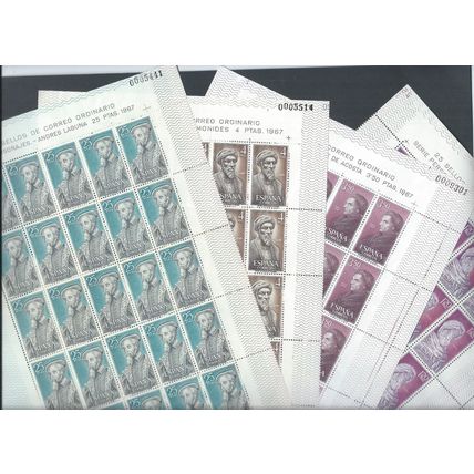 Spain stamps. 1967 Celebrities full sheets of 25 MNH SG 1849 - 1852 (AM400)