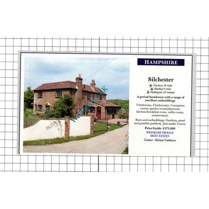 Silchester Hampshire House Sale Advert - 1991 Cutting