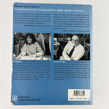 Constitutional Law For A Changing America 2nd Edition by Lee Epstein